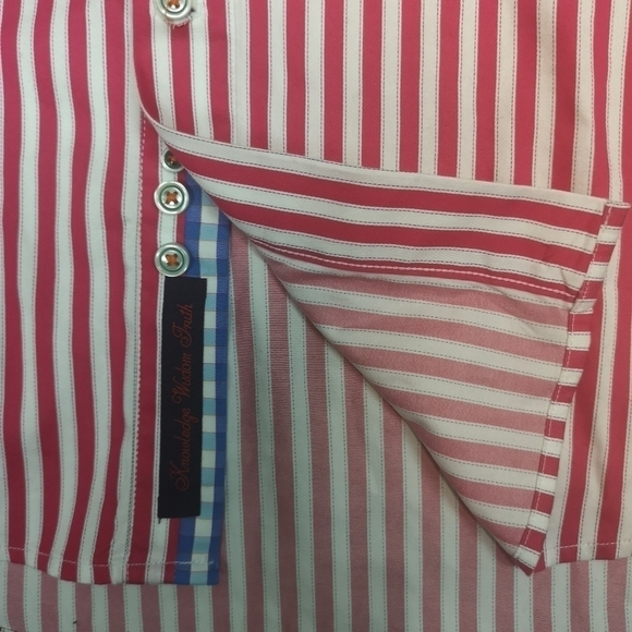 90s Vintage Robert Graham Pink Oversized Stiped Button-down French Cuffed Shirt - Picture 5 of 11